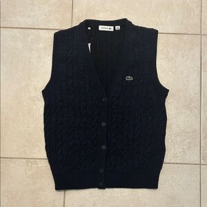 Lacoste Dark Blue Cable Knit Vest